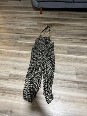 flower print overalls crop length